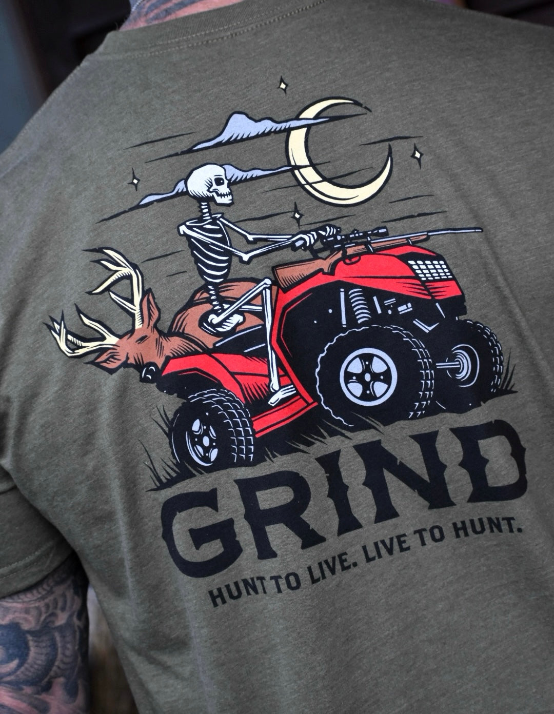 The Grind Athletics Graphic T-Shirt S / Military Green Hunt To LIve