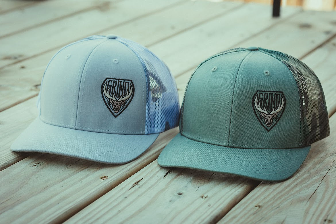 The Grind Athletics Hat Gray / Gray Camo Mesh / OSFM Buck Head - Camo Mesh Trucker Caps