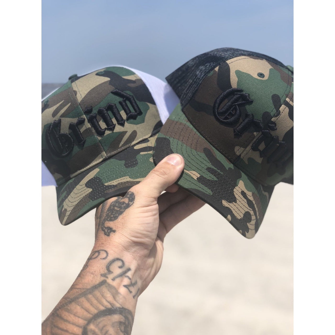 The Grind Athletics Camo Snapback 3D embroidered Trucker Caps