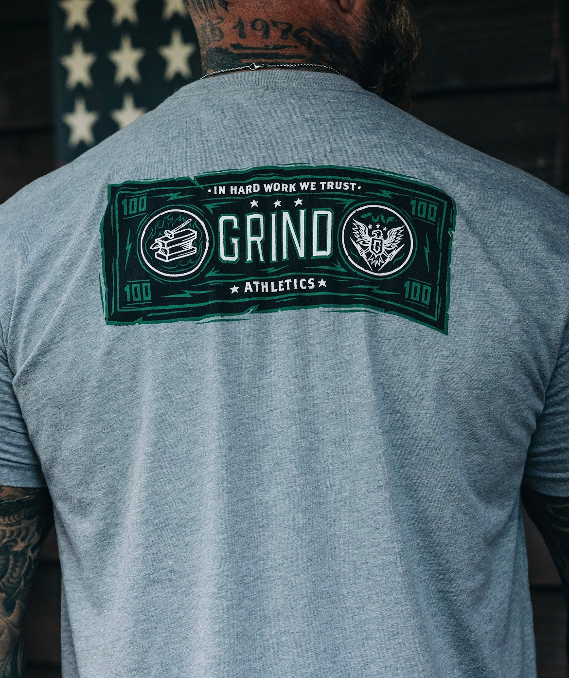 The Grind Athletics Graphic T-Shirt S / Dark Heather Gray In GRIND We Trust