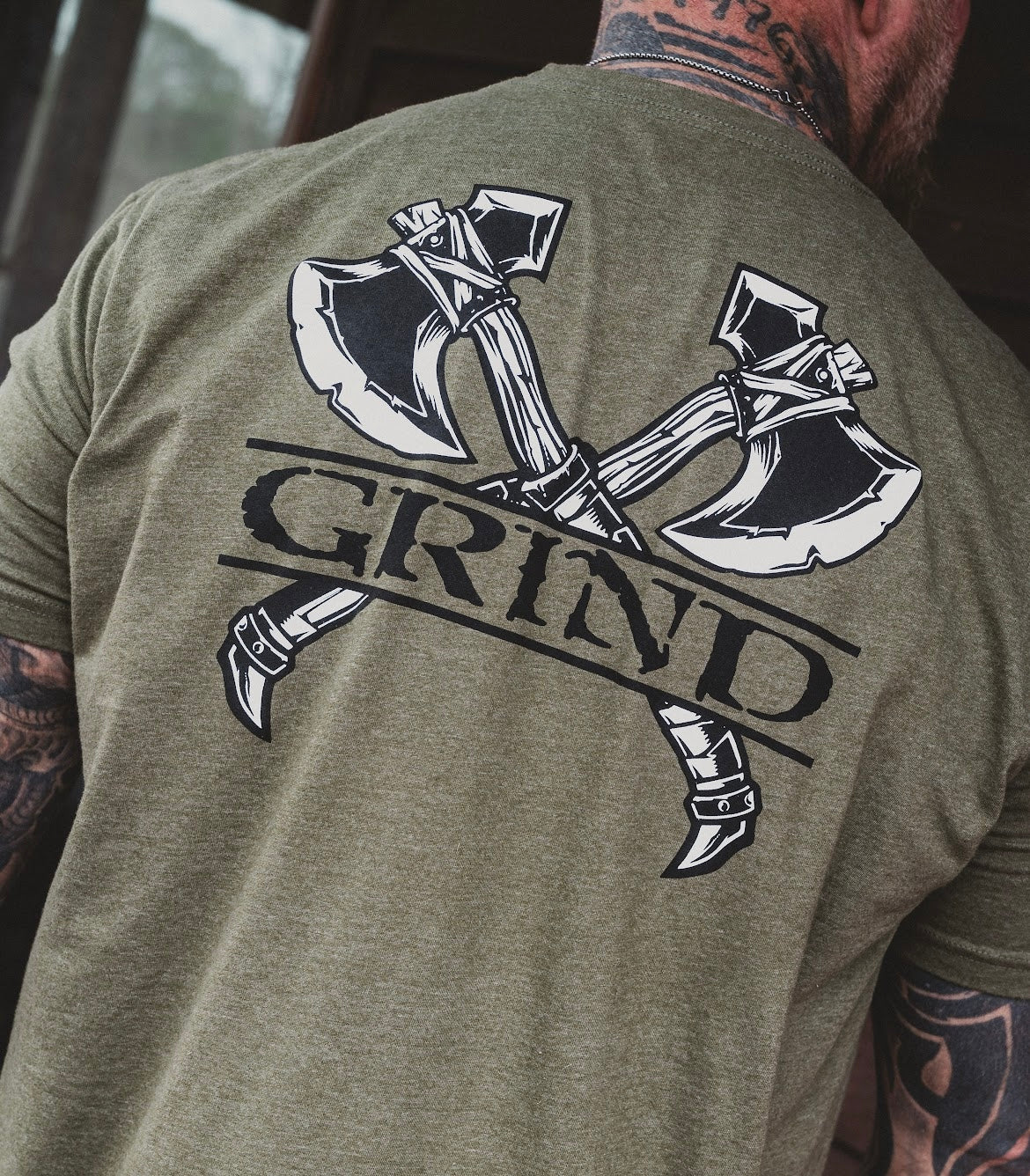 The Grind Athletics Graphic T-Shirt S / Military Green Axes Tee