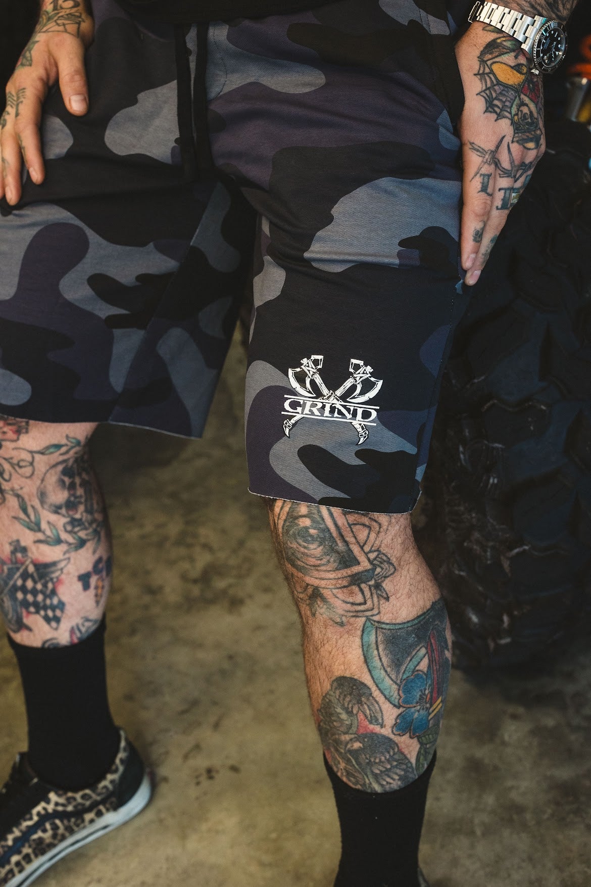 Classic Grind Shorts - Black Camo - Axes