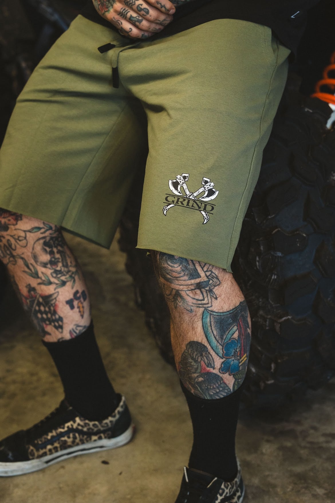 Grind Axes - - Shorts Classic Green OD