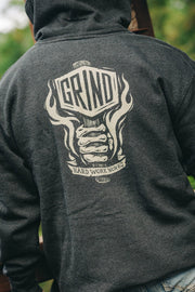 The Grind Athletics Sweatshirt S / Charcoal Heather Axe To Grind - Heavyweight Zip-Up Hoodie