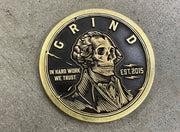 The Grind Athletics Brass / Aged Black Finish Challenge "Skull" Coins