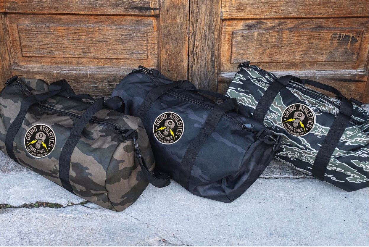 The Grind Athletics Camo Duffel Bags