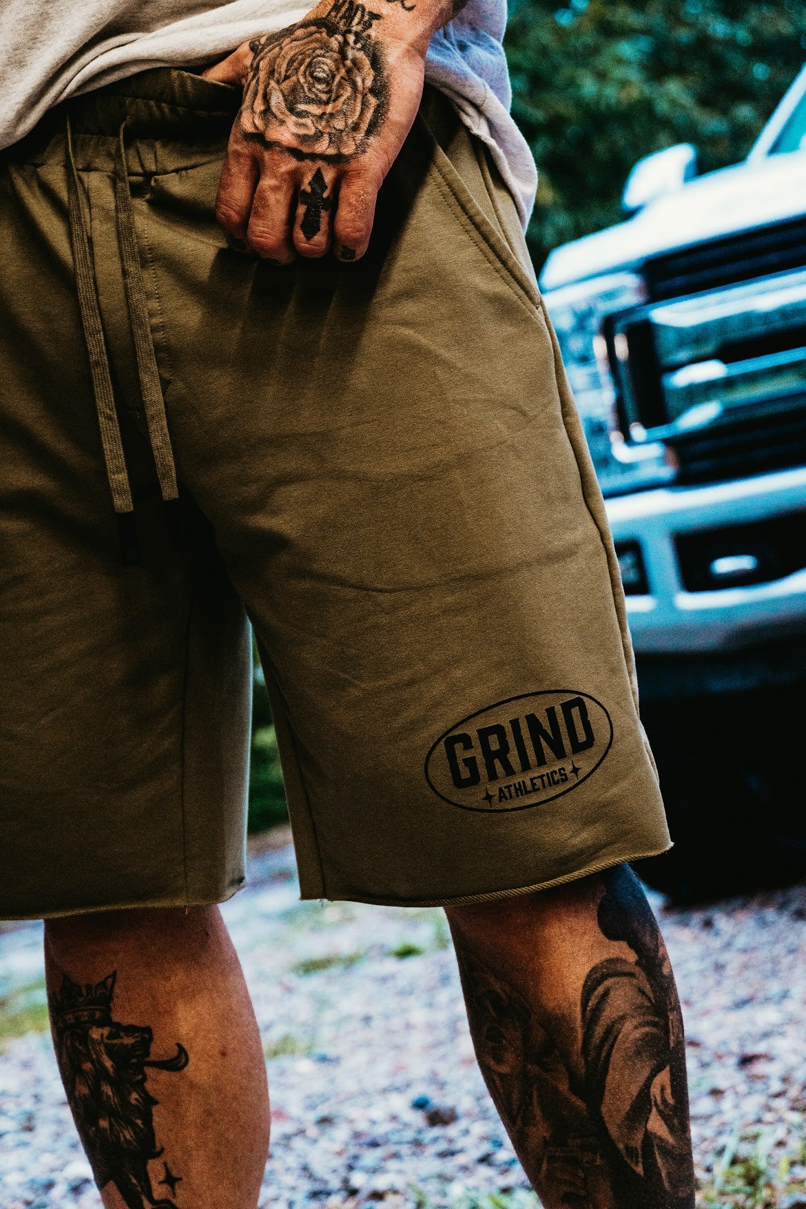 Classic Grind Shorts - OD Green - Oval Logo