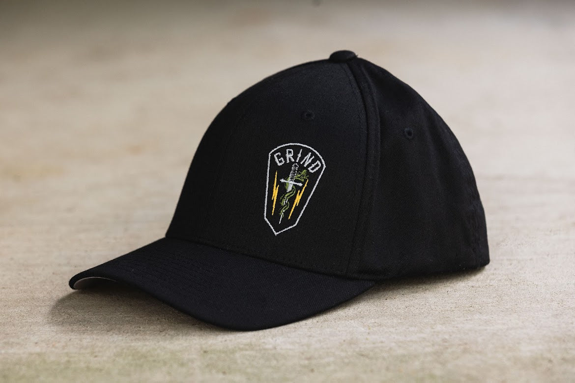 The Grind Athletics Flexfit Squadron Hats - Embroidered