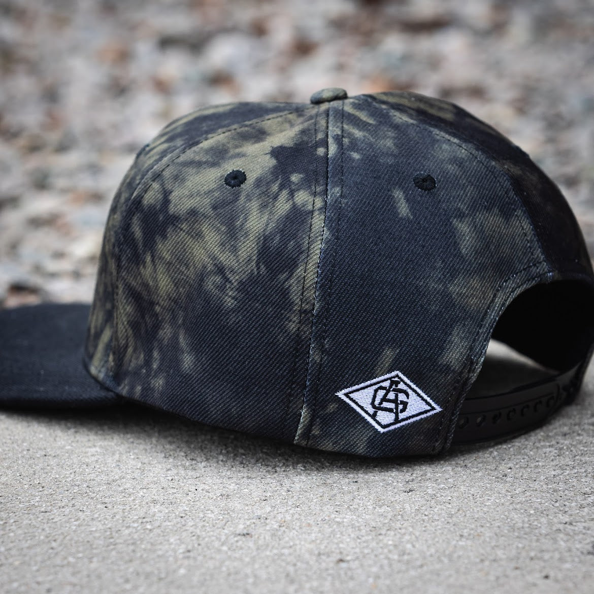 The Grind Athletics Olive & Black Smoke Tie Dye Freedom Eagle Snapback Hat