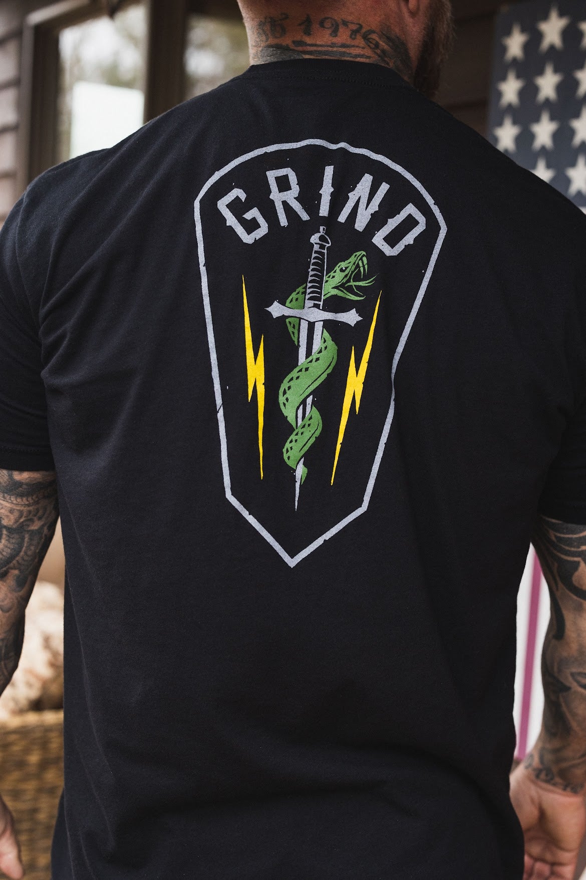 The Grind Athletics S / Black Squadron Patch T-Shirt