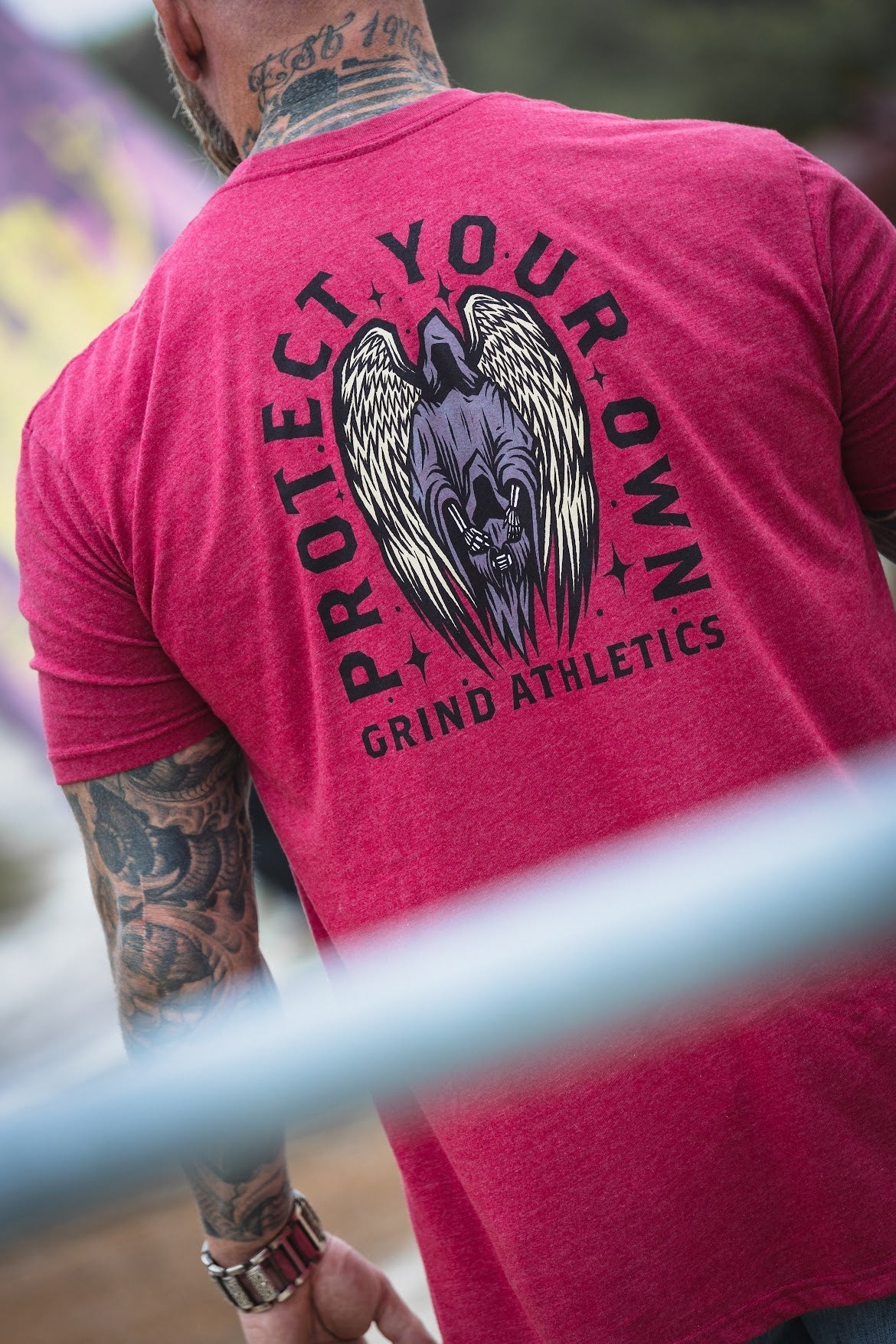 The Grind Athletics S / Cardinal Red Protect Your Own