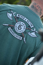 The Grind Athletics S / Forest Heather Green Never a Victim - Forever a Victor