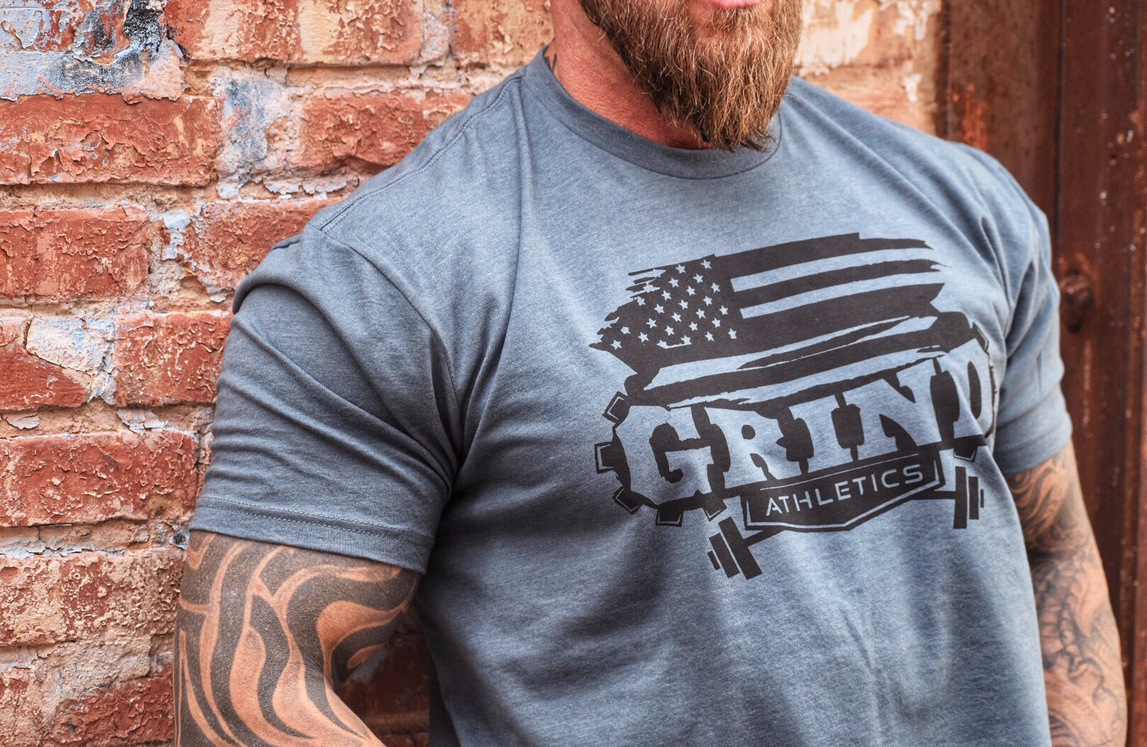 The Grind Athletics S / Indigo Blue Classic Throwback GRIND T