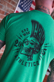 The Grind Athletics S / Kelly Green HRD WRK Skull Mohawk T