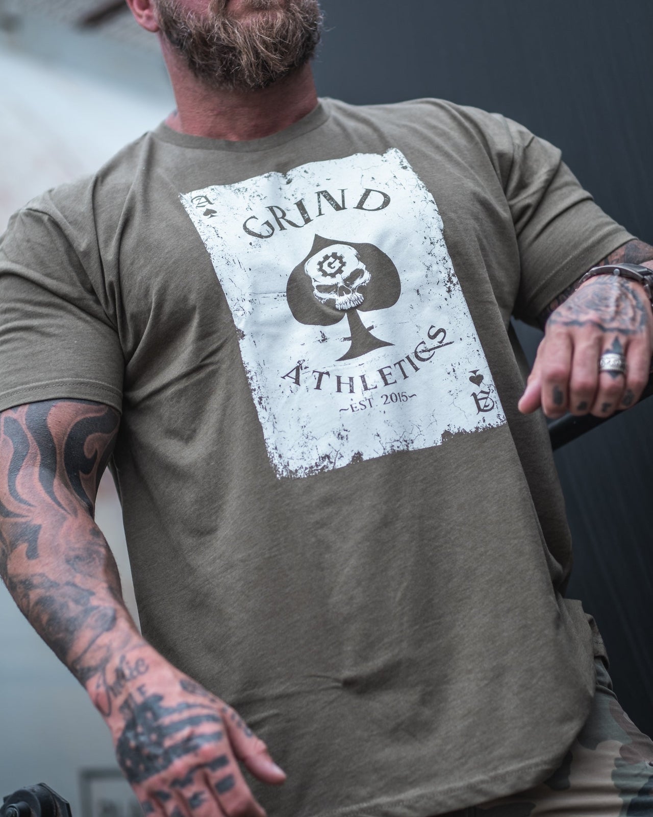 The Grind Athletics S / Military Green Death Card by GRIND