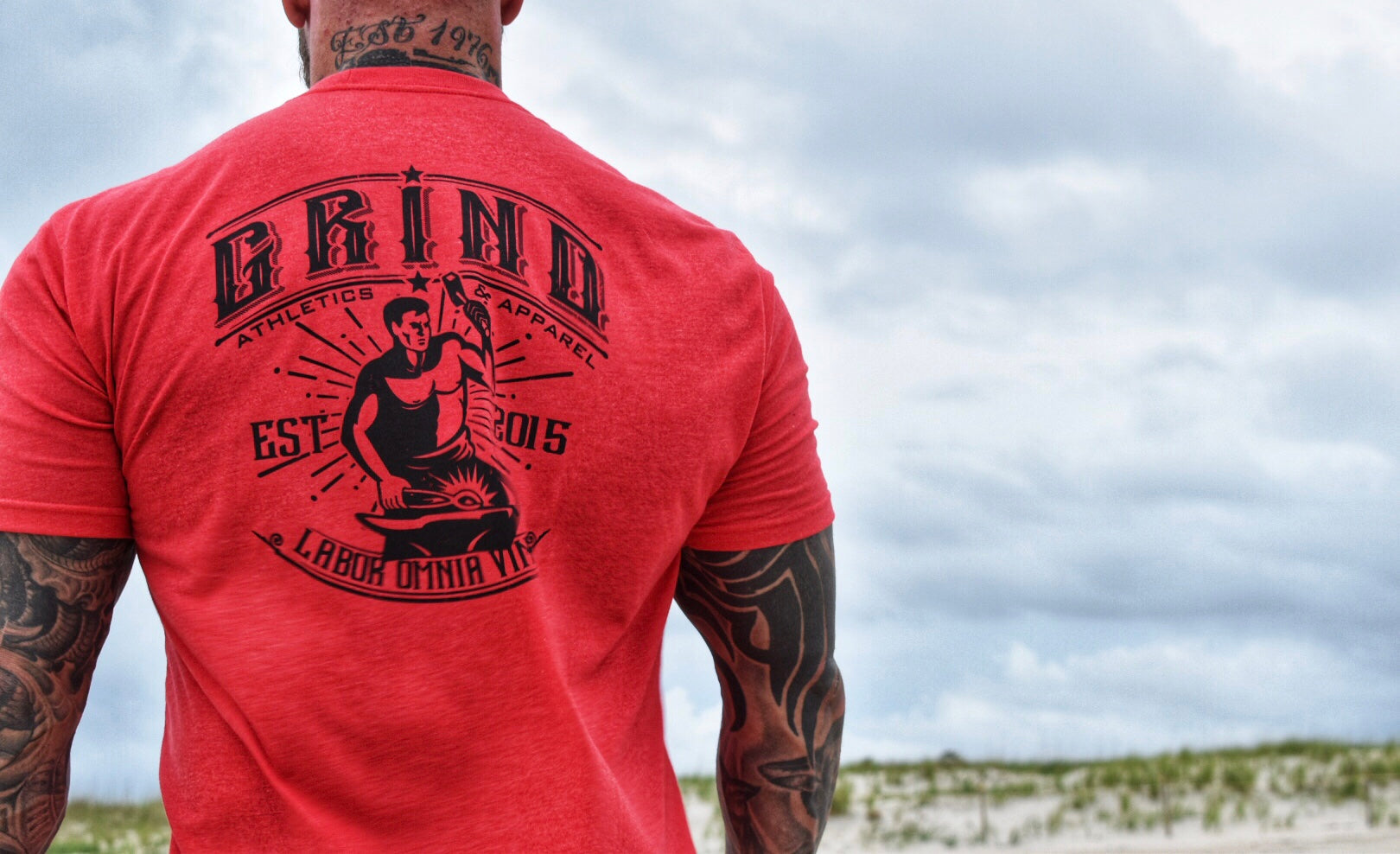 The Grind Athletics S / Red Work Conquers All T