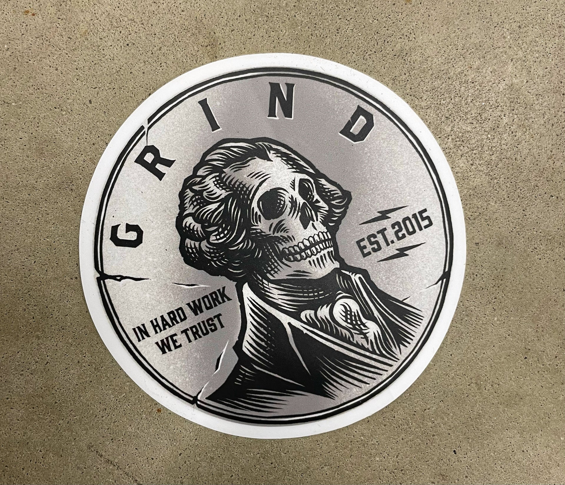 The Grind Athletics Skull Coin - Sticker