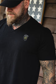 The Grind Athletics Squadron Patch V Necks - Embroidered